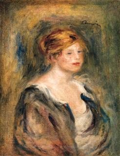 Pierre-Auguste Renoir - Jeune fille en bleu (Tête de femme blonde)