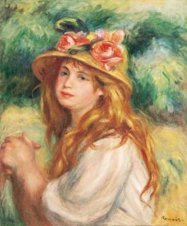 Pierre-Auguste Renoir - La Blonde Au Chapeau De Paille (La Fille Assise)