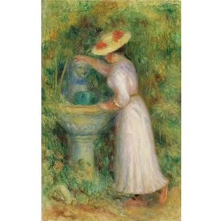 Pierre-Auguste Renoir - La Fontaine Or Jeune Fille Près D\'Une Fontaine