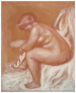 Pierre-Auguste Renoir - La toilette ou Femme nue s\'essuyant