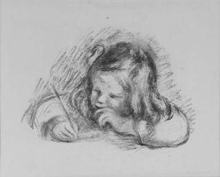 Pierre-Auguste Renoir - Le petit garcon au porte-plume (Claude Renoir) (D.; S. 55)