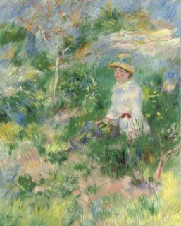 Pierre-Auguste Renoir - L\'Été; Jeune Femme Dans Un Champ Fleuri