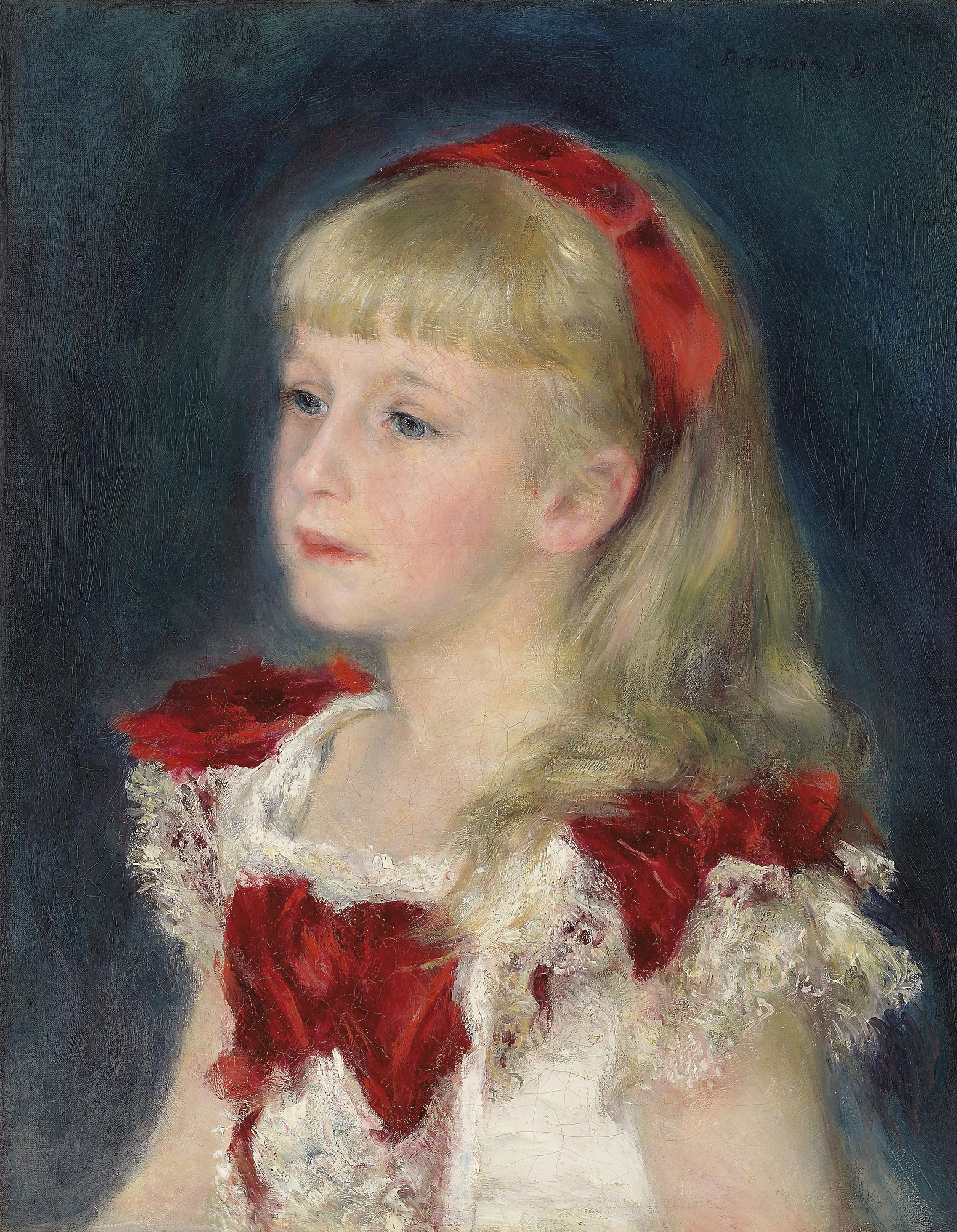 Pierre-Auguste Renoir - Mademoiselle Grimprel au ruban rouge (Hélène Grimprel)