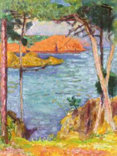 Pierre Bonnard - Bord de mer, pins et rochers rouges