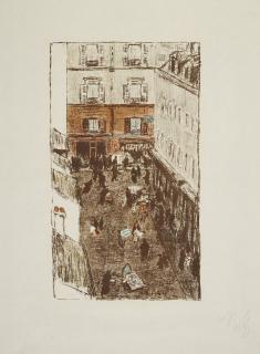 Pierre Bonnard - Coin de rue, vue d’en haut, from Quelque Aspects de la vie de Paris