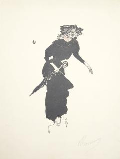 Pierre Bonnard - Femme au parapluie, from L\'Album de la Revue Blanche