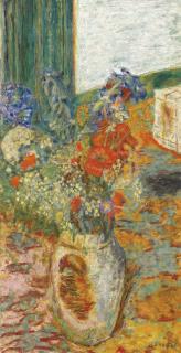 Pierre Bonnard - Fleurs dans un pot de grès ou Intérieur, fleurs des champs