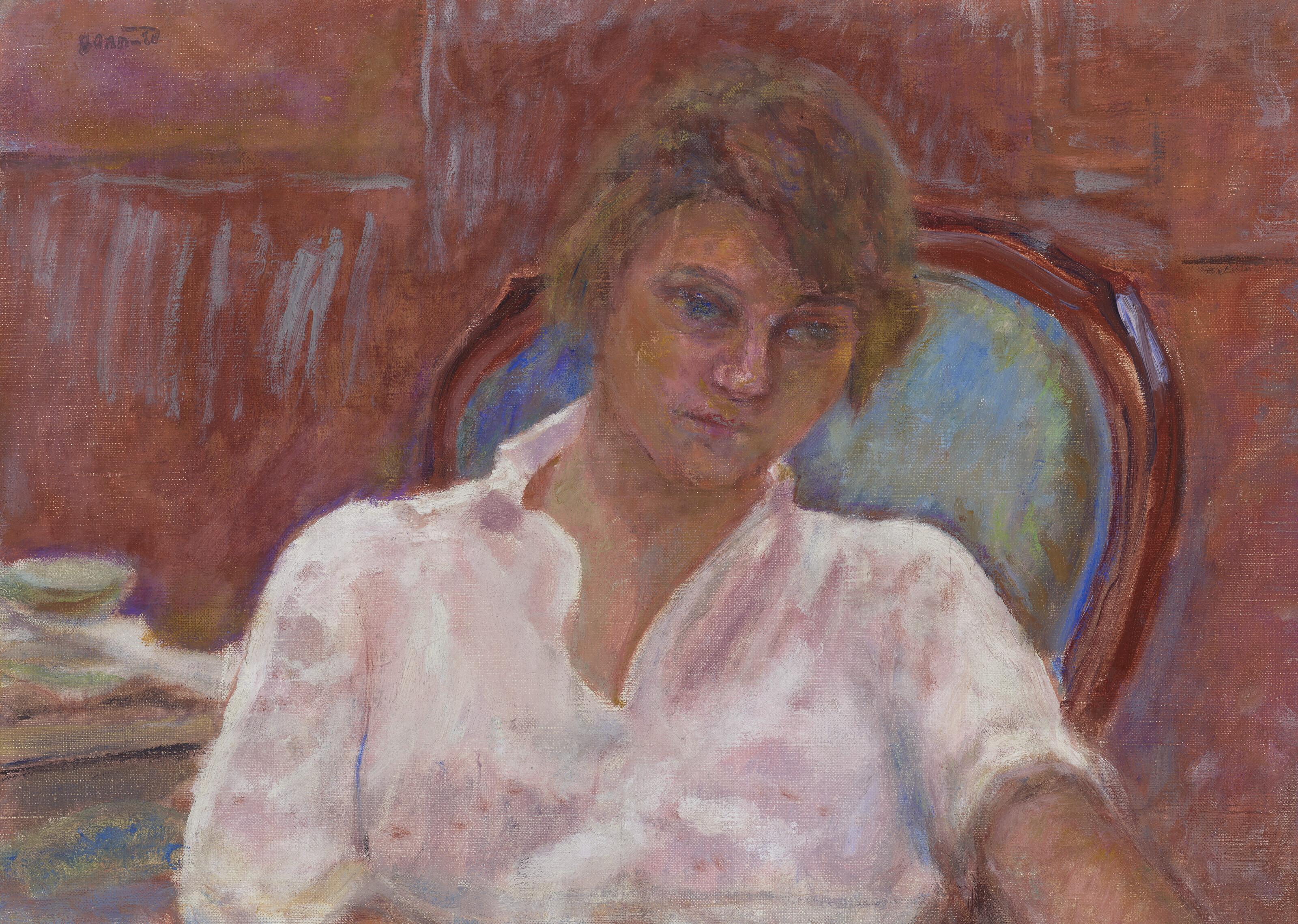 Pierre Bonnard - Jeune femme rêvant dans un fauteuil, Harmonie rose