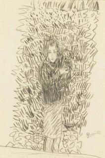 Pierre Bonnard - Jeune femme tenant un chien dans ses bras