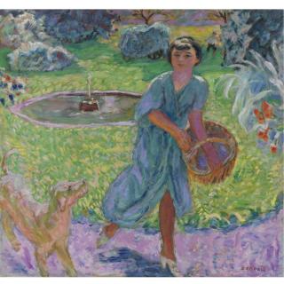 Pierre Bonnard - Jeune Fille Jouant Avec Un Chien (Vivette Terrasse)