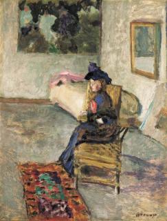 Pierre Bonnard - La femme à la rose ou Femme dans un intérieur
