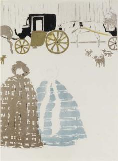 Pierre Bonnard - La Promenade Des Nourrices, Frise de Fiacres (Bouvet 55)