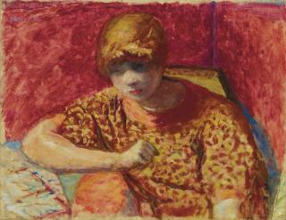 Pierre Bonnard - La robe de chambre rouge ou Le corsage orangé (Marthe Bonnard)