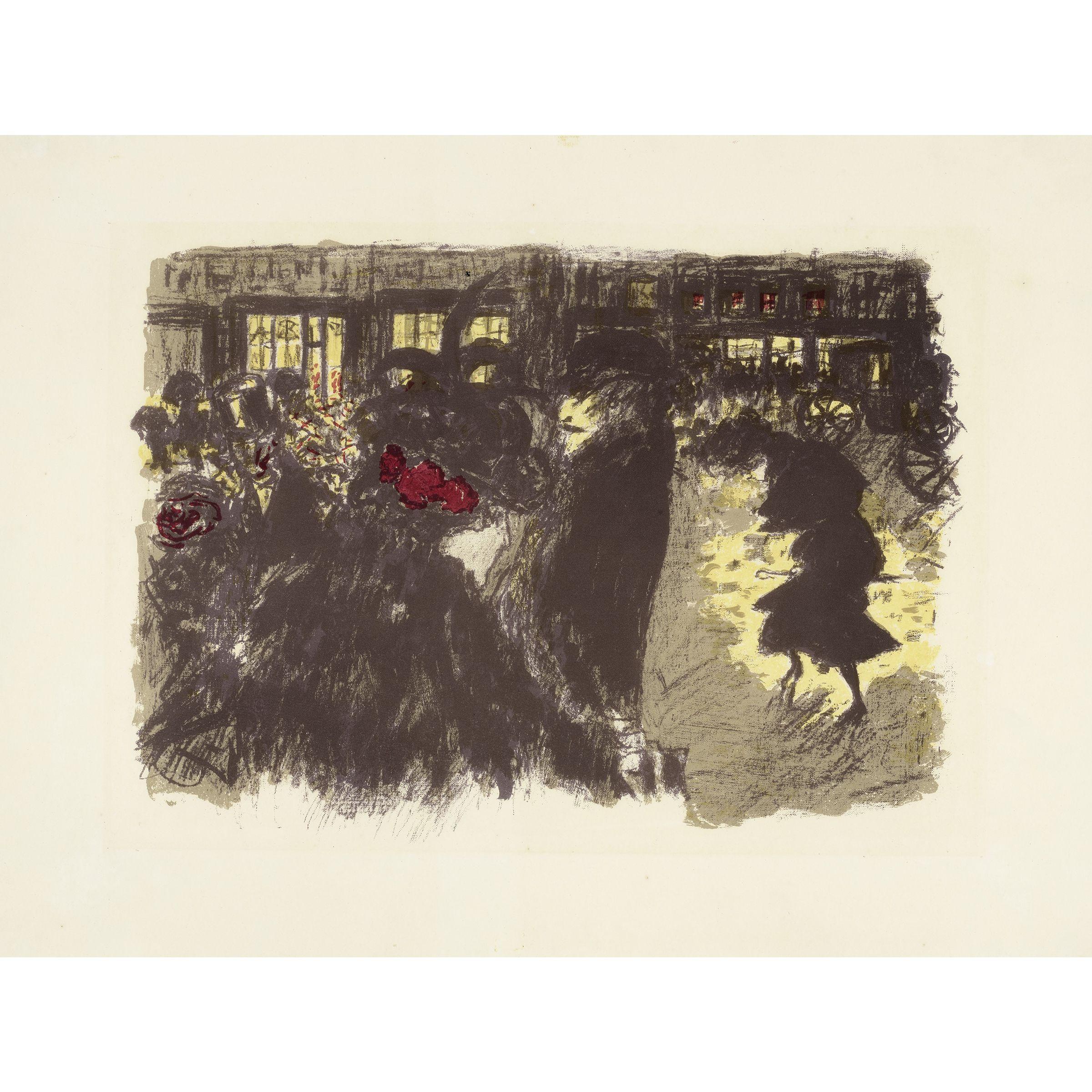 Pierre Bonnard - Place le soir, from Quelques aspects de la vie de Paris