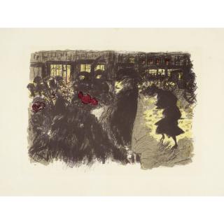 Pierre Bonnard - Place le soir, from Quelques aspects de la vie de Paris