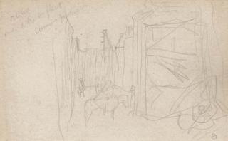 Pierre Bonnard - Rue avec ruine et personnage à cheval