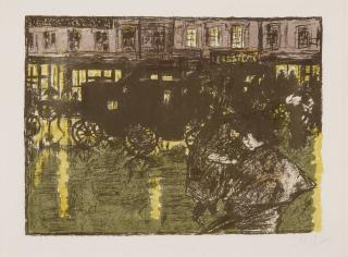 Pierre Bonnard - Rue, le soir, sous la pluie, from Quelques Aspects de la Vie de Paris