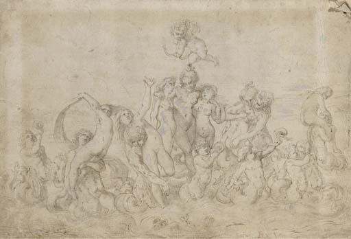 Pierre Brébiette - The Triumph of Galatea (recto), Hercules and the Hydra (verso)