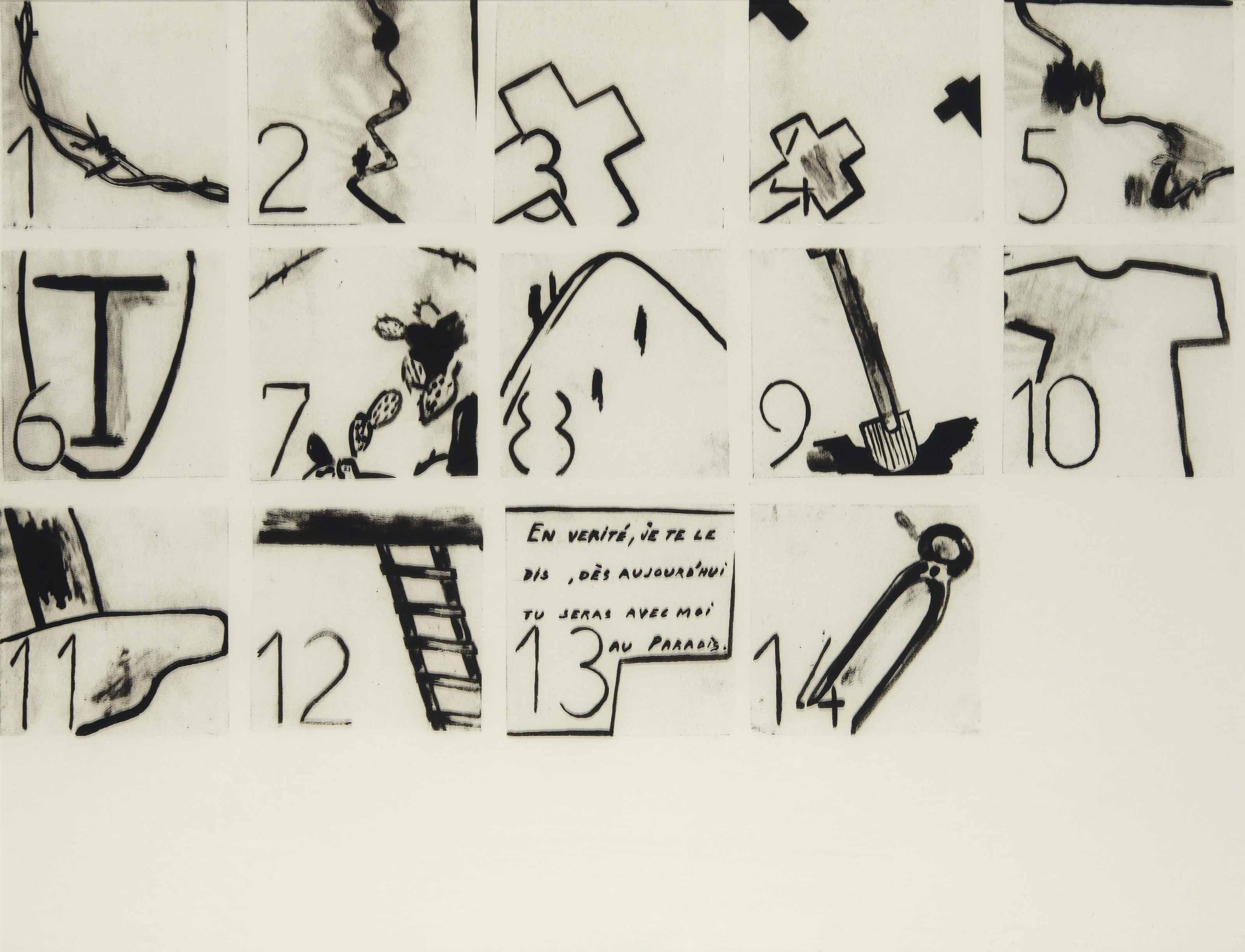 Pierre Buraglio - Monotype Du Chemin De Croix Fait En 1991 Pour L\'Église Saint-Germain-Des-Prés (Chapelle Saint-Symphorien)