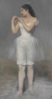 Pierre Carrier-Belleuse - Ballerina Adjusting Her Shoulder Strap