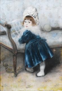 Pierre Carrier-Belleuse - La Lecturepierre Carrier-Belleuse ; A Child Reading ; Signed And Dated Lower Left 1891 ; Pastel On Canvas