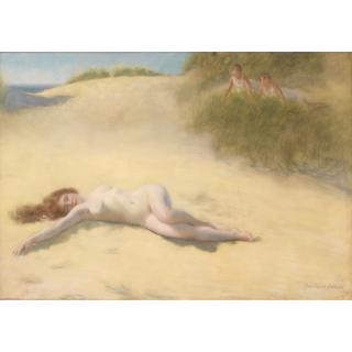 Pierre Carrier-Belleuse - Nu Endormipierre Carrier-Belleuse ; Sleeping Nude ; Signed And Dated 1913  Lower Right ; Pastel On Paper