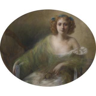 Pierre Carrier-Belleuse - Portrait Of A Young Woman