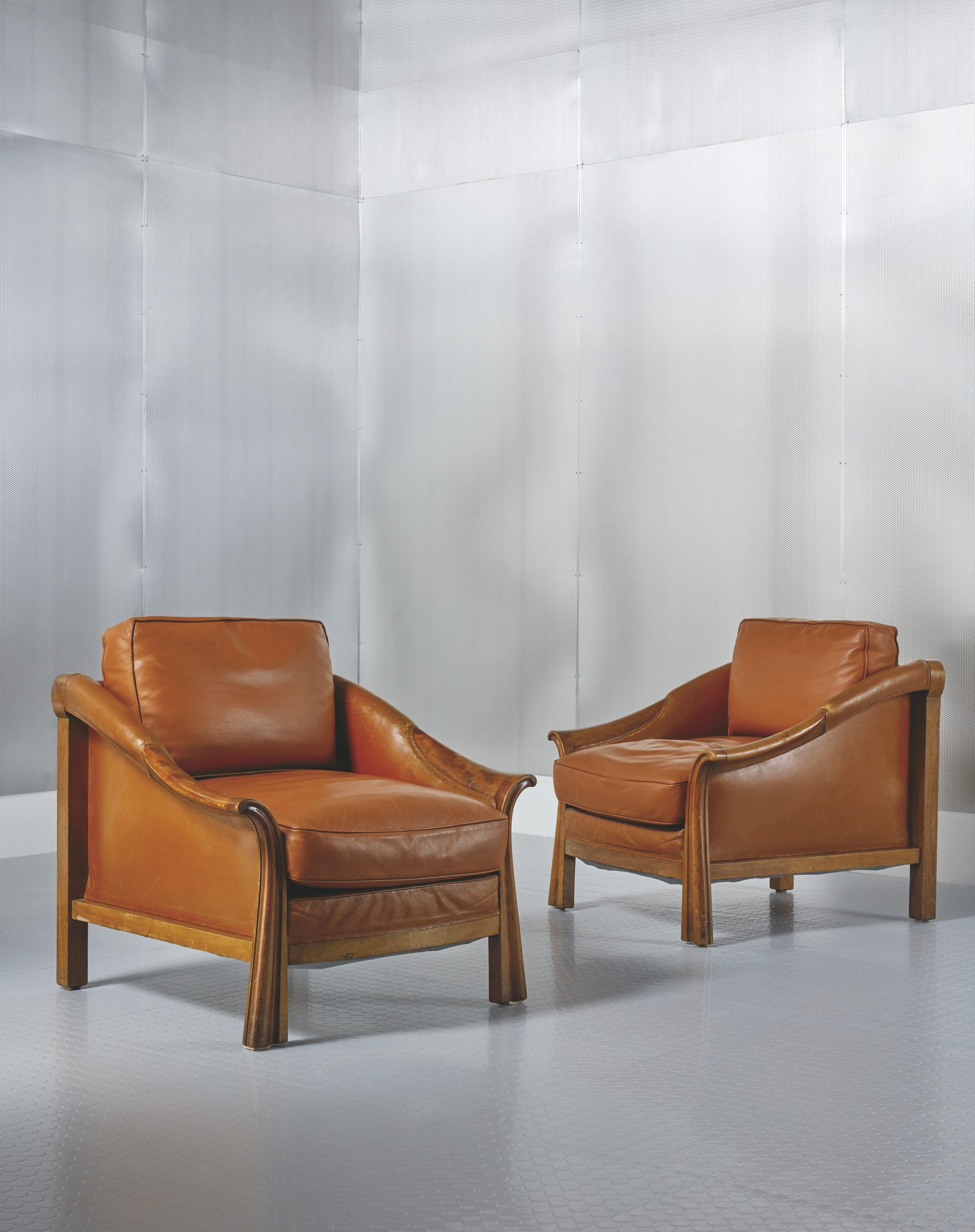 Pierre Chareau - Paire De Fauteuils ‘Sn 37’, Le Modèle Créé Vers 1923