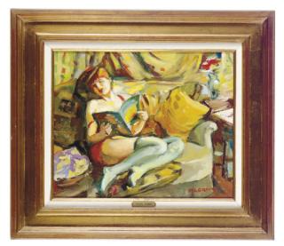 Pierre Cornu - Reclining Woman On A Sofa