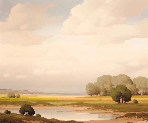 Pierre De Clausades - A river landscape, Normandy