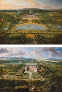 Pierre-Denis Martin - A Pair Of Views Showing Château De Pontchartrain With Its Gardens Designed By André Le Nôtre