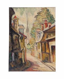 Pierre Dumont - Townscape with cathedral in the background; and a companion painting