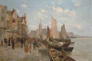 Pierre Dumont - Unloading the catch in the port of Danzig