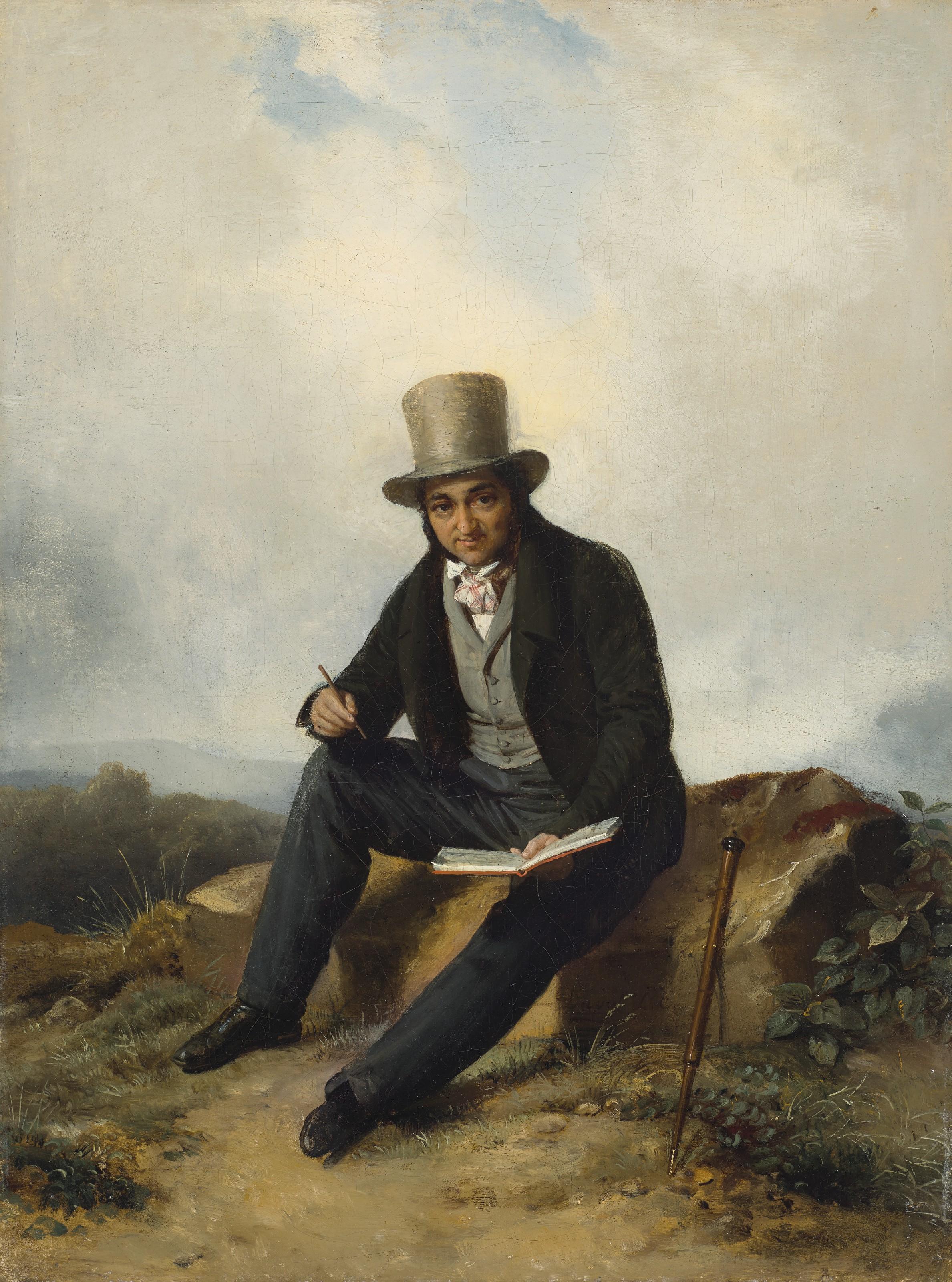 Pierre Duval Le Camus - André Jolivard seated in a Landscape