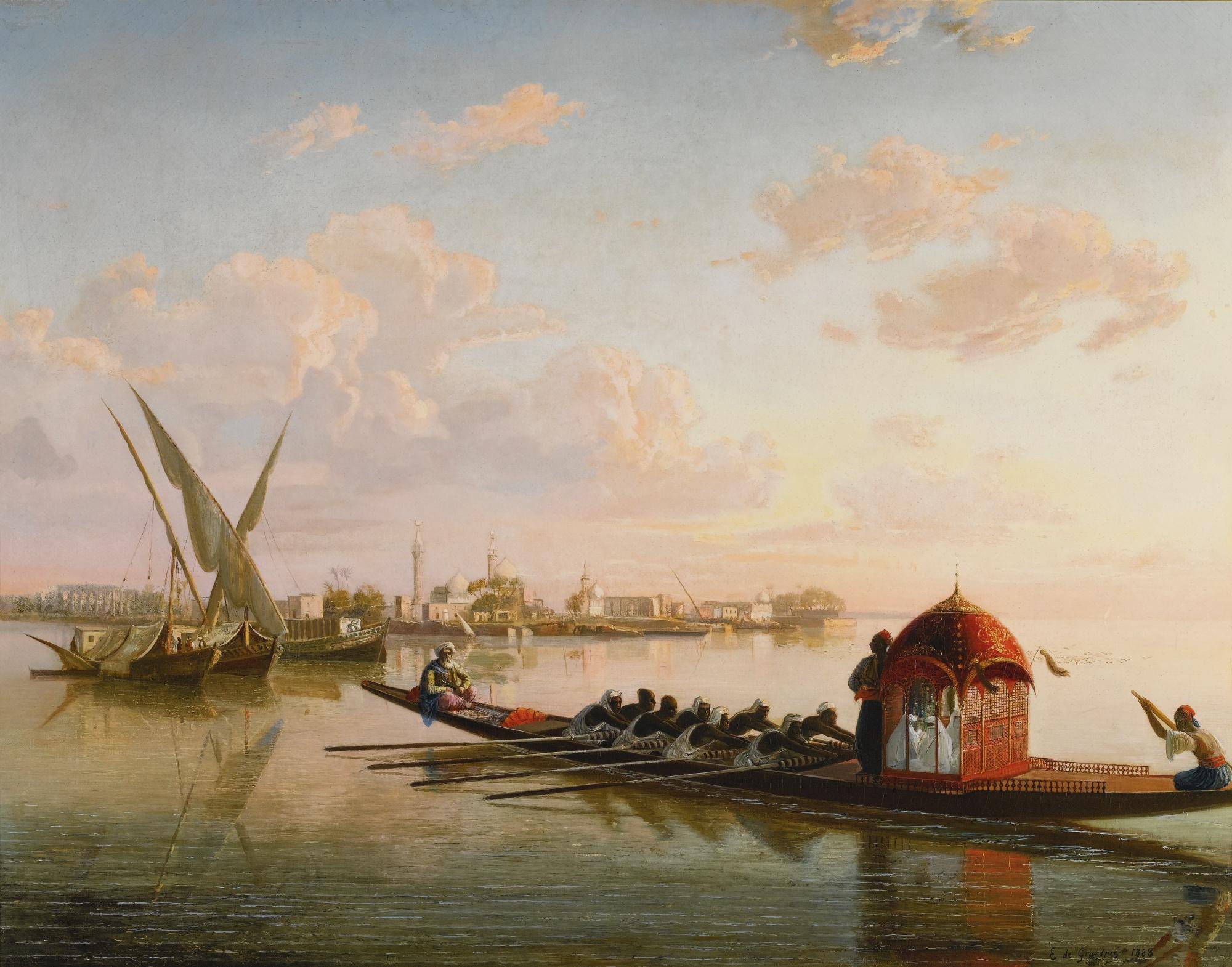 Pierre-Emile Gigoux De Grandpré - French la Promenade Du Harem