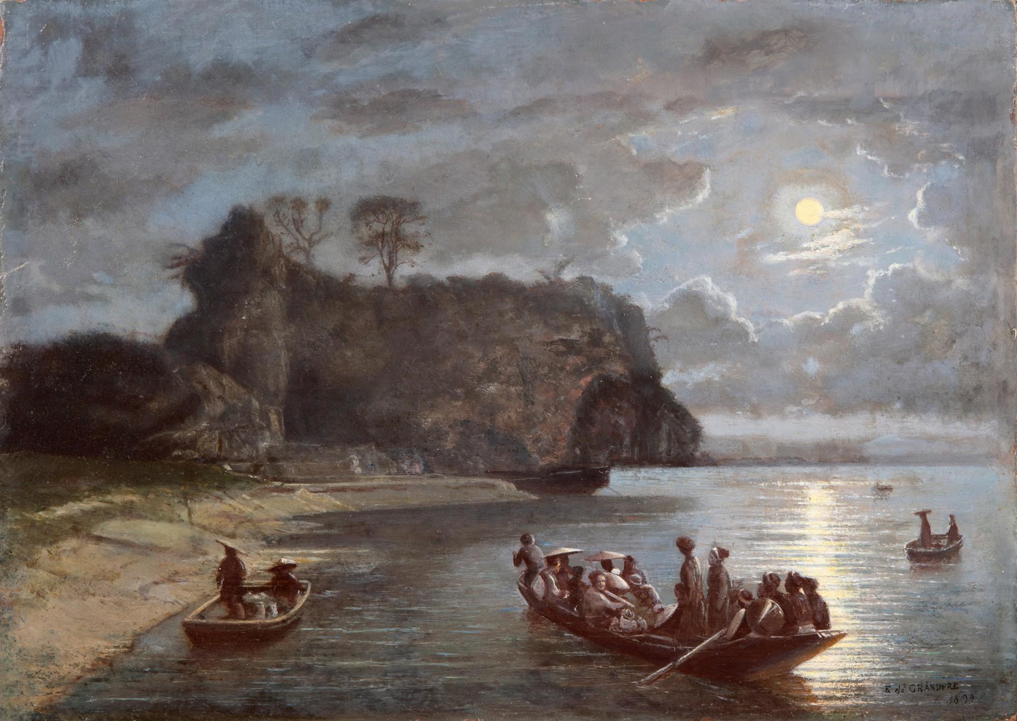 Pierre-Emile Gigoux De Grandpré - Paysage Nocturne (Night Landscape) | 夜景