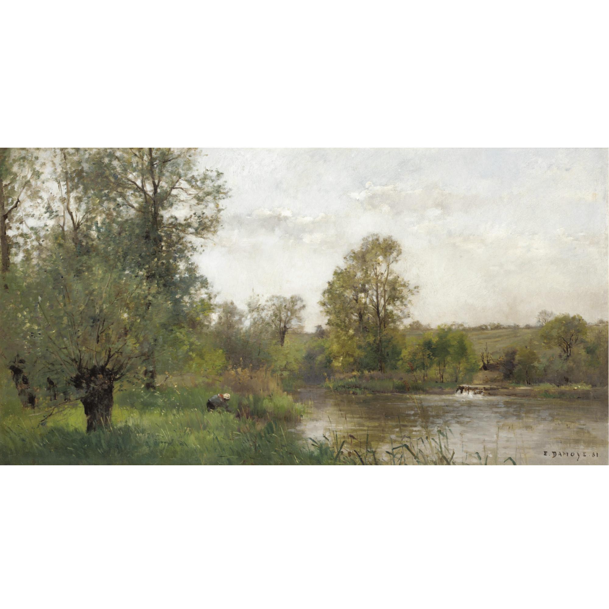 Pierre Emmanuel Eugene Damoye - Lavandiers On The Water