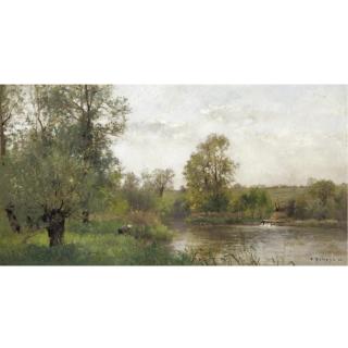 Pierre Emmanuel Eugene Damoye - Lavandiers On The Water