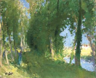 Pierre-Eugène Montezin - Au bord de la rivière, St. Germain-sur-Avre