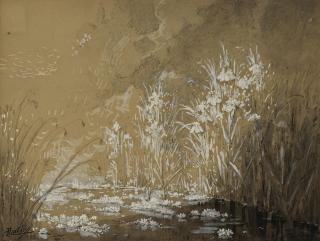 Pierre Eugène Montezin - Étang fleuri, étude pour \