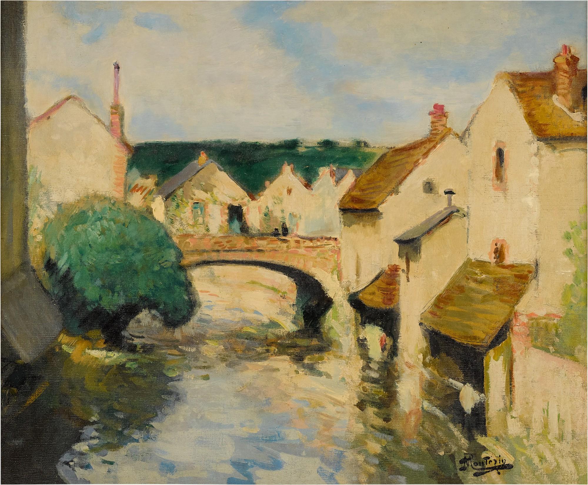 Pierre Eugène  Montézin - Lavoirs au bord de la rivière