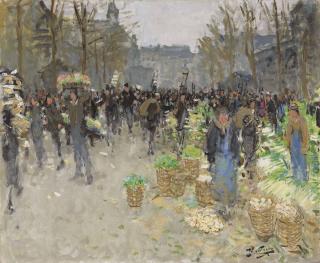 Pierre Eugène Montezin - Les Halles, le marché aux légumes