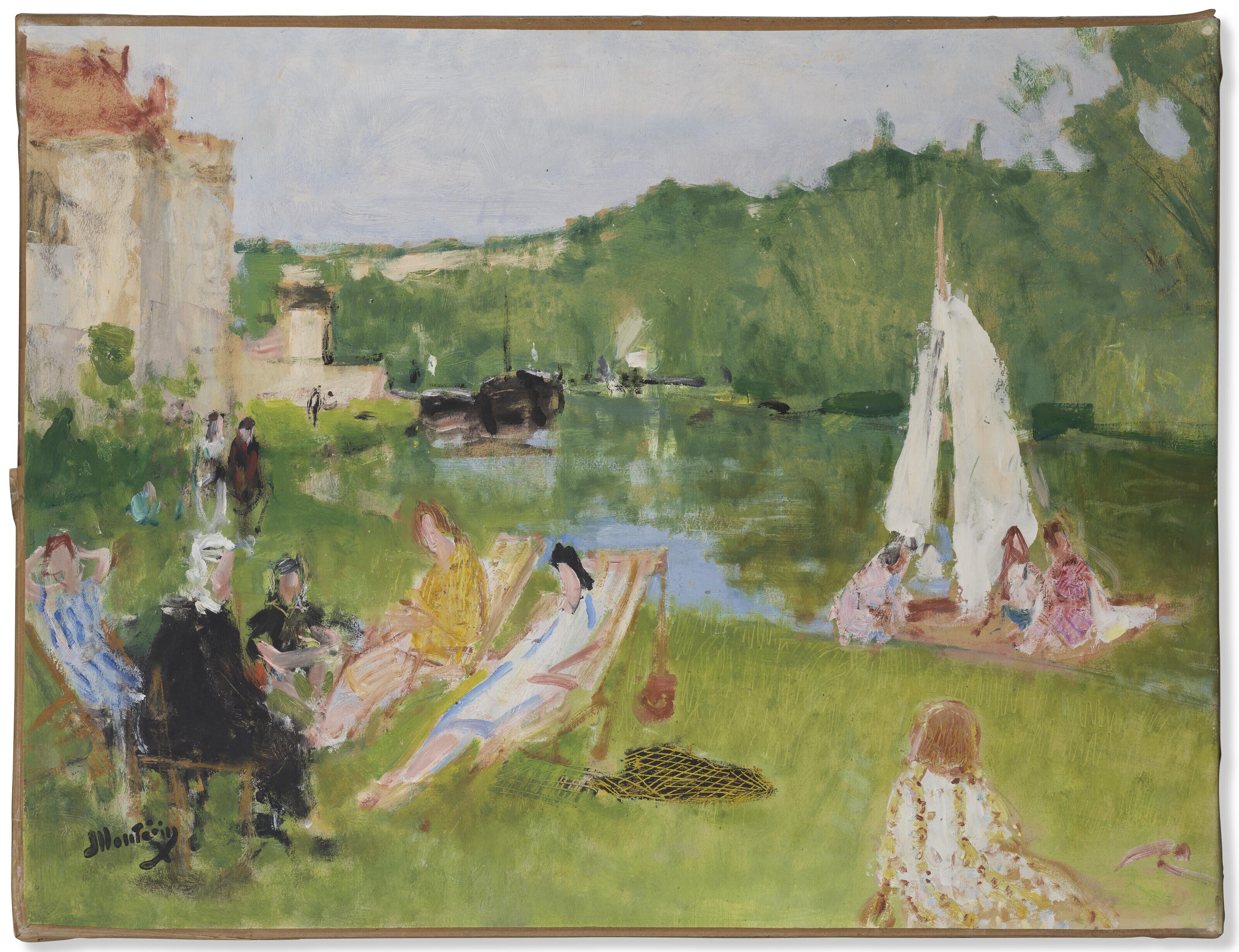 Pierre Eugène Montézin - Repos au bord de la Seine