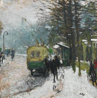 Pierre-Eugène Montézin - Tramway Sous La Neige À Neuilly