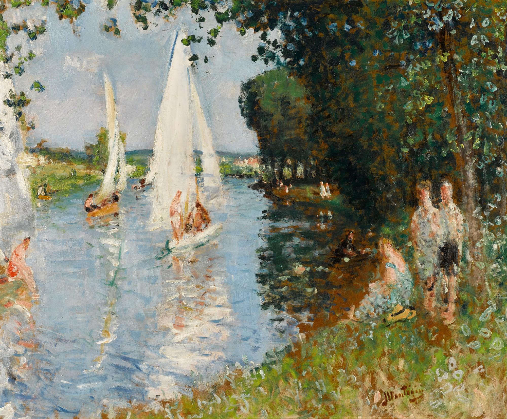 Pierre Eugène Montezin - Voiliers sur la Seine
