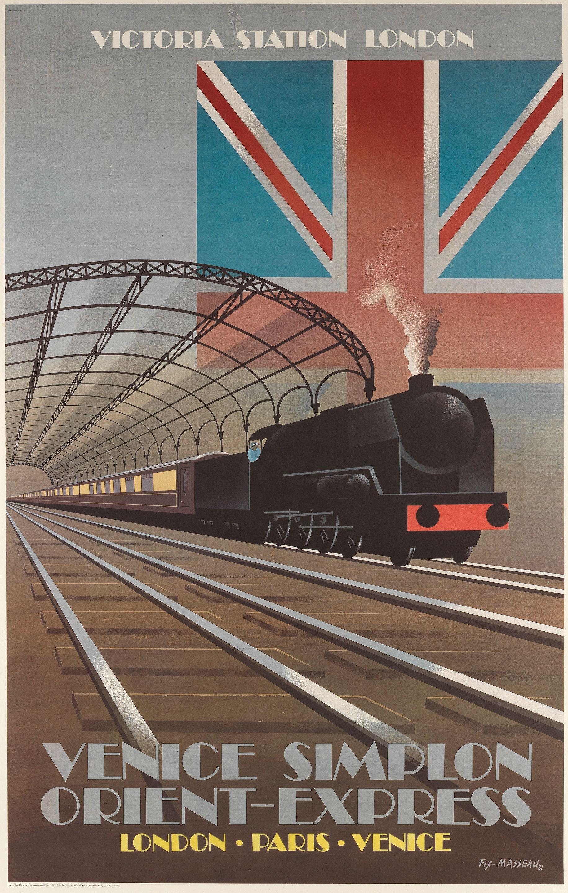 Pierre Fix-Masseau - Venice Simplon Orient - Express. Victoria Station London.