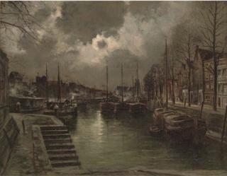 Pierre-Franc Lamy - Dordrecht by moonlight