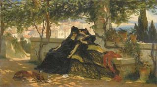 Pierre-Francois-Eugene Giraud - Confidence Sur Une Terrasse À Malaga