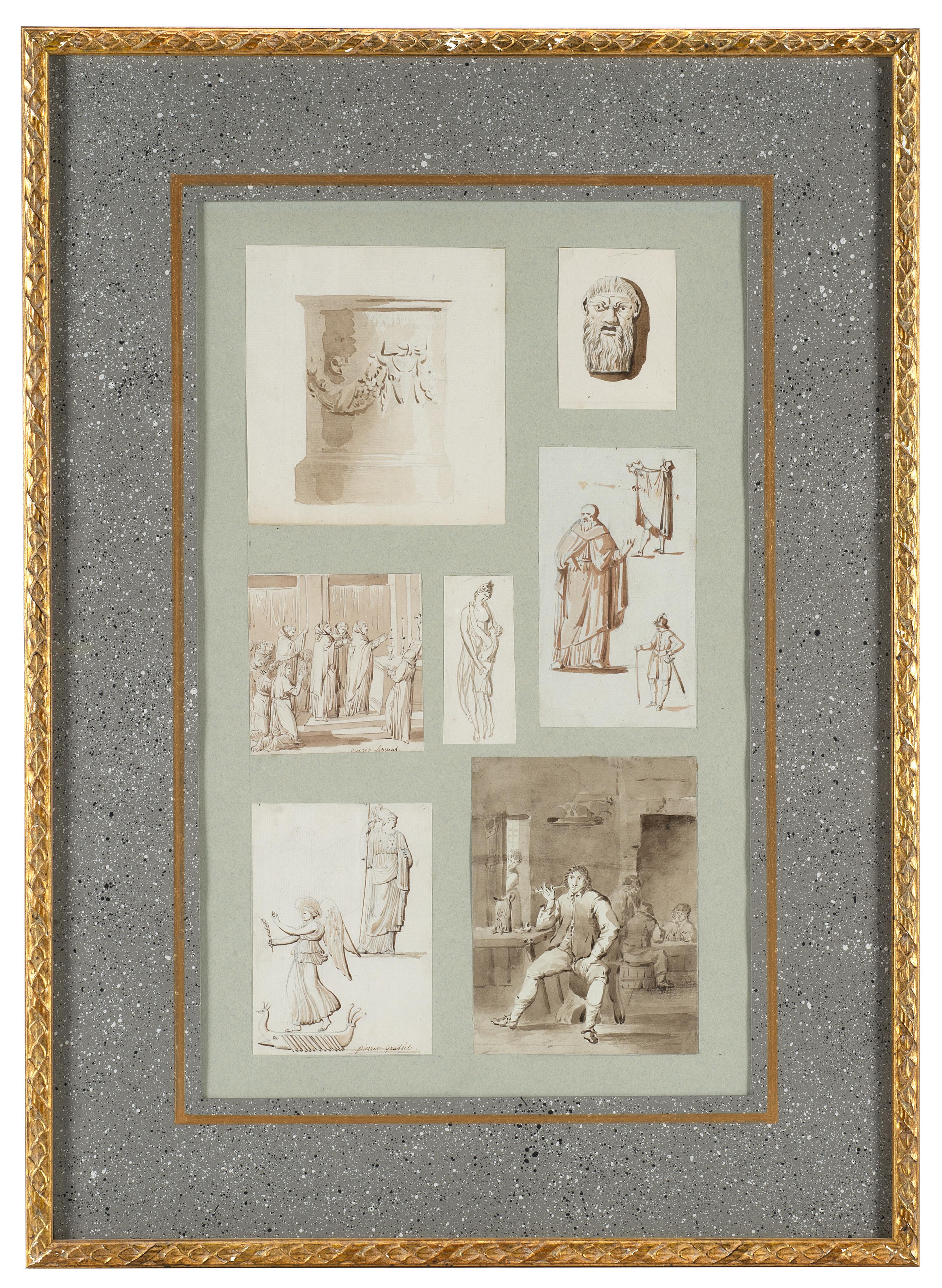 Pierre François Léonard Fontaine - Lotto composto da sette disegni: