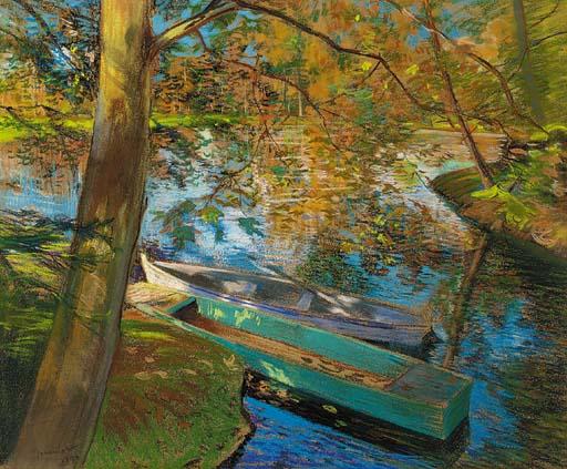 Pierre George Jeanniot - Barques en automne